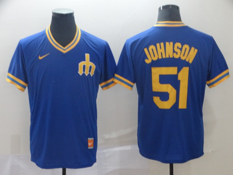 Men’s Seattle Mariners Randy Johnson #51 Blue Baseball Jersey