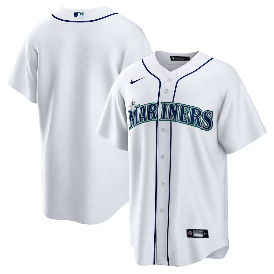Men’s Seattle Mariners White Home Blank Jersey
