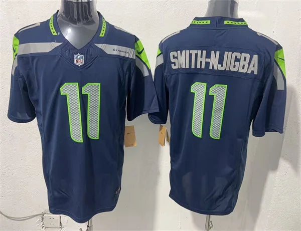 Men’s Seattle Seahawks #11 Jaxon Smith-Njigba Nike Navy Team Color Vapor Limited Jersey