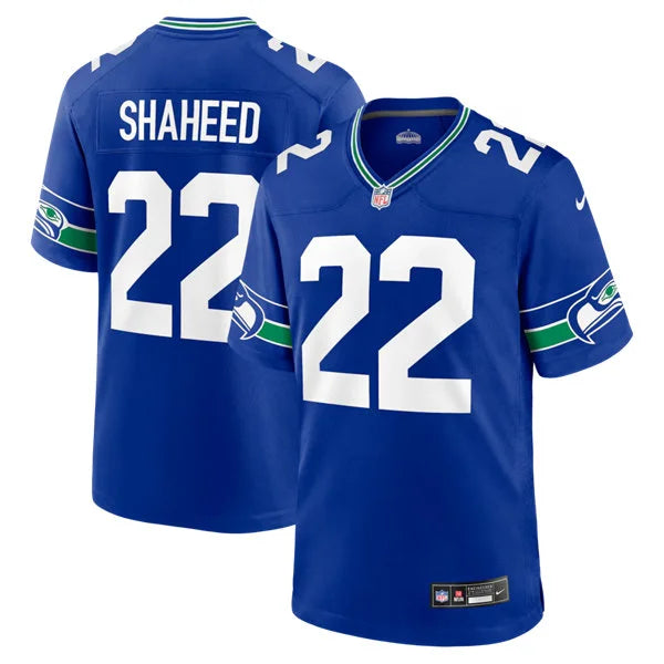 Men’s Seattle Seahawks #22 Rashid Shaheed Nike Royal Throwback F.U.S.E. Limited Jersey
