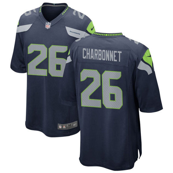 Men’s Seattle Seahawks #26 Zach Charbonnet Nike Navy Team Color Vapor Limited Jersey