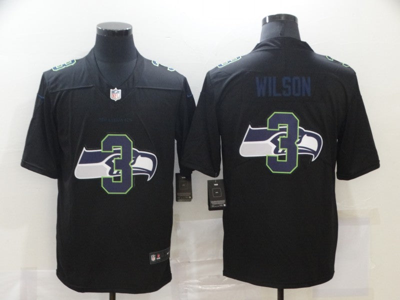 Men’s Seattle Seahawks #3 Russell Wilson Black Authentic Jersey