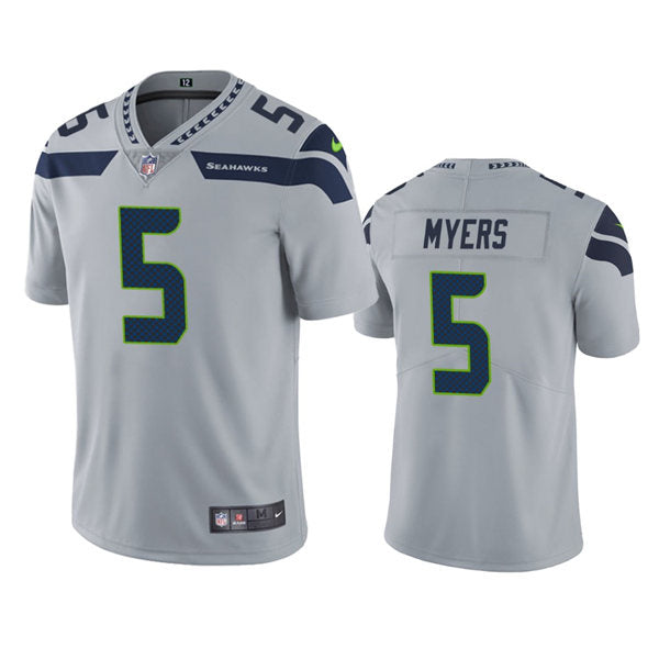 Men’s Seattle Seahawks #5 Jason Myers Nike Gray Alternate Vapor Limited Jersey