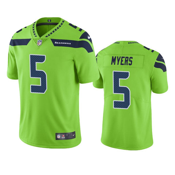 Men’s Seattle Seahawks #5 Jason Myers Nike Neon Green Color Rush Limited Jersey