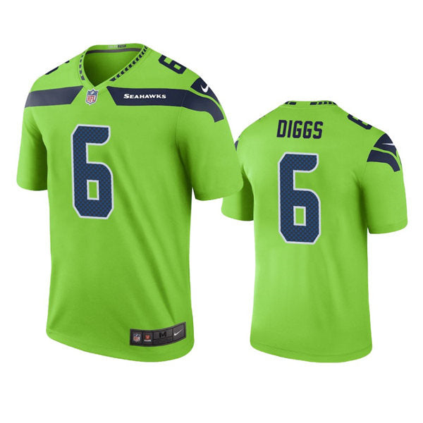 Men’s Seattle Seahawks #6 Quandre Diggs Nike Neon Green Color Rush Limited Jersey