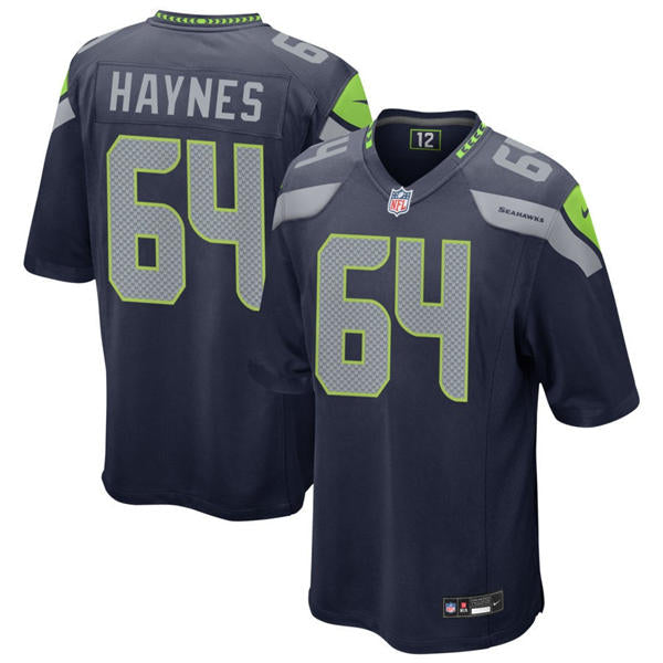 Men’s Seattle Seahawks #64 Christian Haynes Nike Navy Team Color Vapor F.U.S.E. Limited Jersey