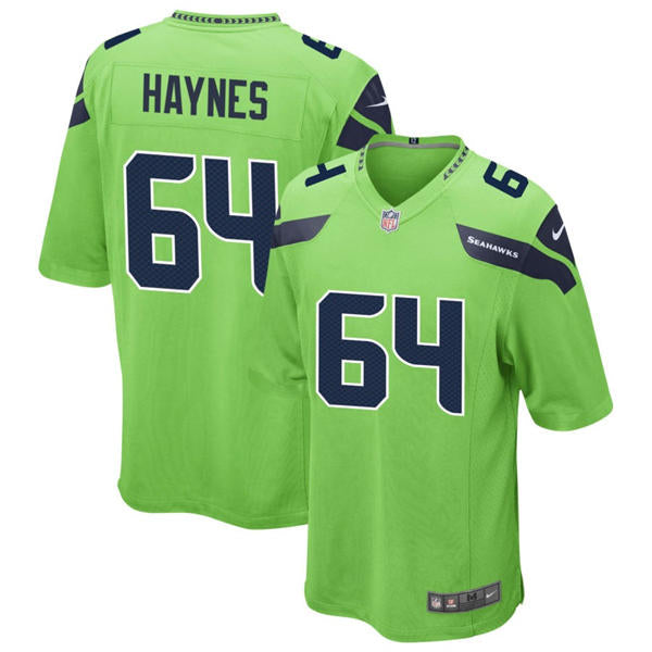 Men’s Seattle Seahawks #64 Christian Haynes Nike Neon Green Alternate Vapor F.U.S.E. Limited Jersey