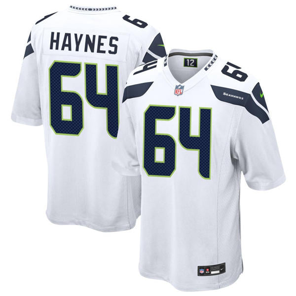 Men’s Seattle Seahawks #64 Christian Haynes Nike White Vapor F.U.S.E. Limited Jersey