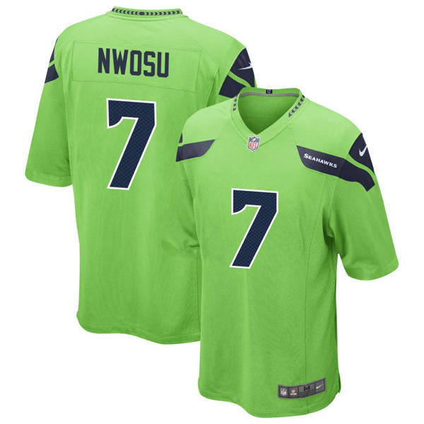 Men’s Seattle Seahawks #7 Uchenna Nwosu Nike Neon Green Alternate Vapor F.U.S.E. Limited Jersey