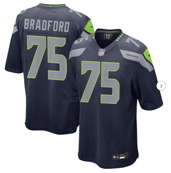 Men’s Seattle Seahawks #75 Anthony Bradford Nike Navy Vapor F.U.S.E. Limited Jersey