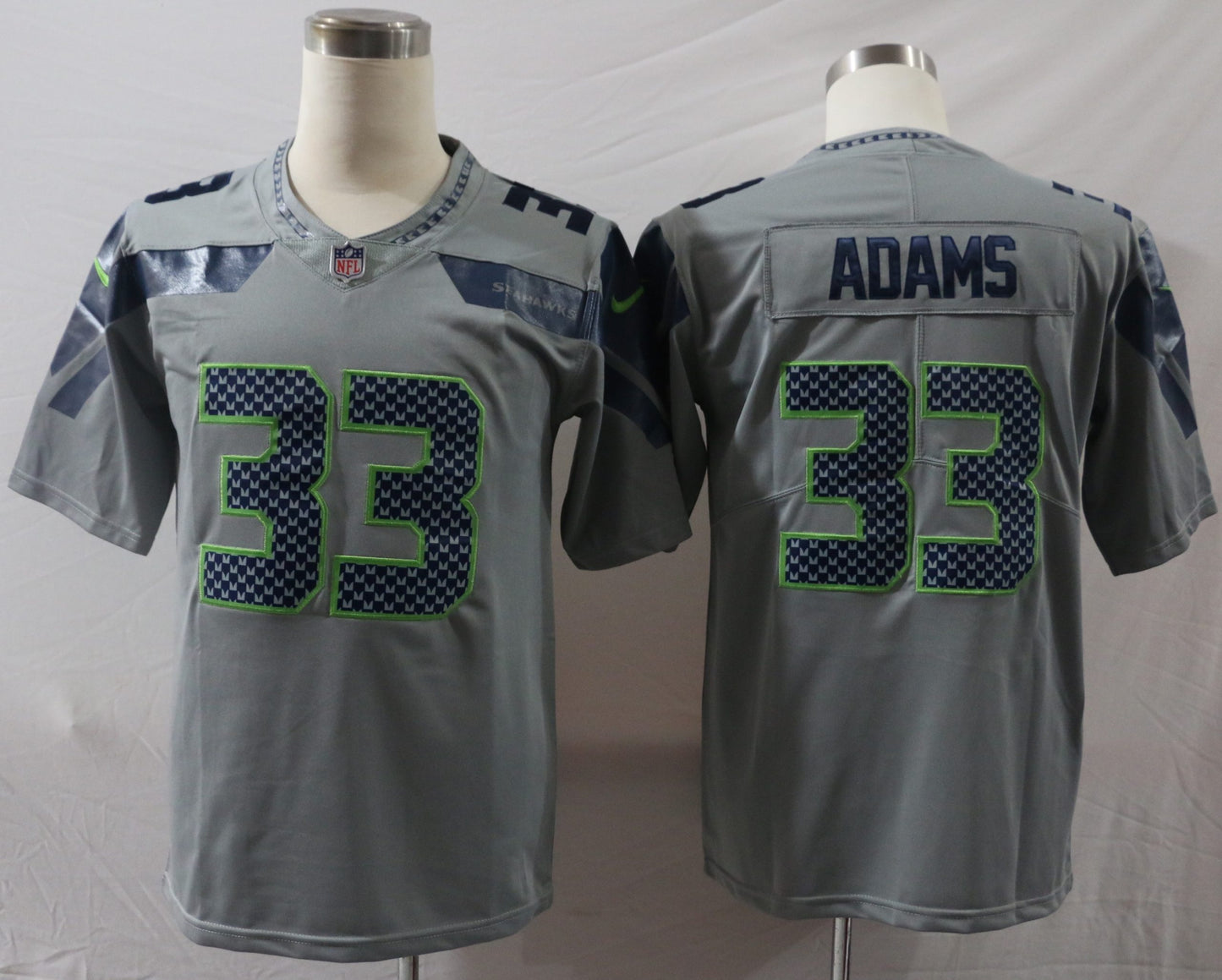Men’s Seattle Seahawks Jamal Adams #33 Gray Jersey