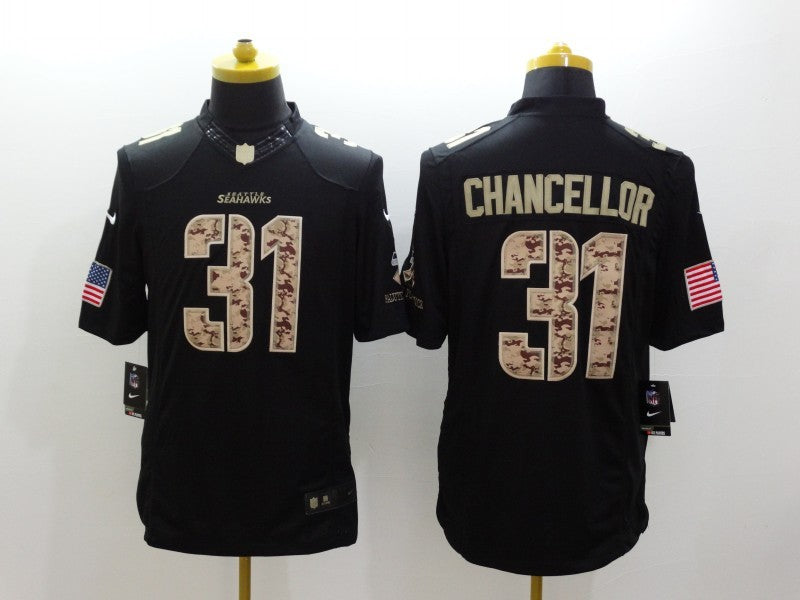 Men’s Seattle Seahawks Kam Chancellor #31 Black Jersey