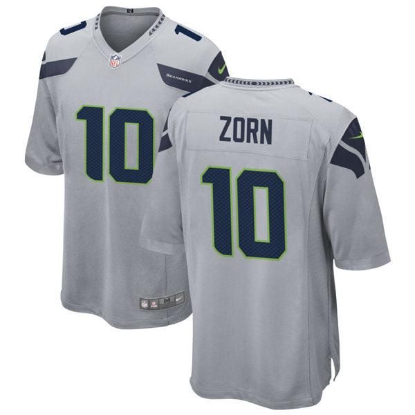 Men’s Seattle Seahawks Retired Player #10 Jim Zorn Nike Gray Alternate Vapor Limited Jersey