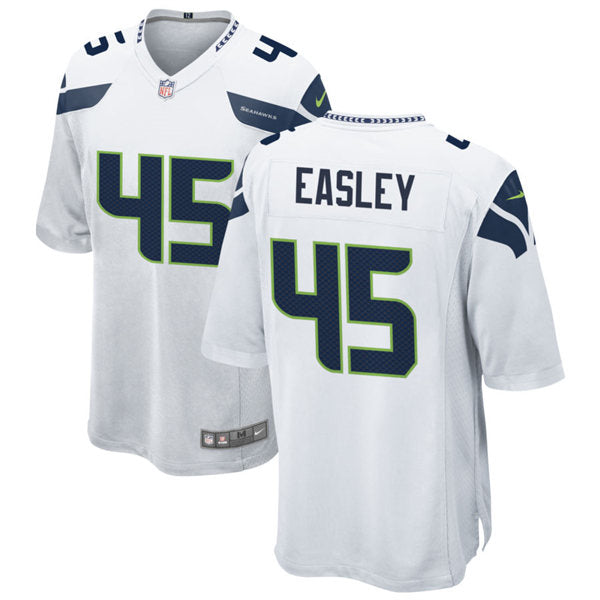 Men’s Seattle Seahawks Retired Player #45 Kenny Easley Nike White Vapor Limited Jersey