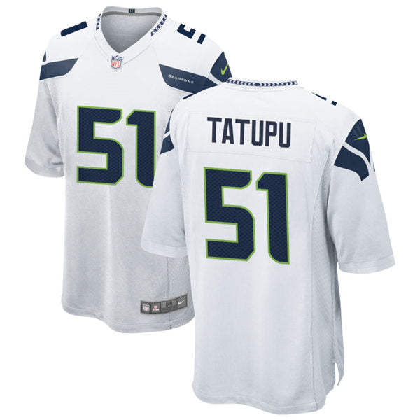 Men’s Seattle Seahawks Retired Player #51 Lofa Tatupu Nike White Vapor Limited Jersey