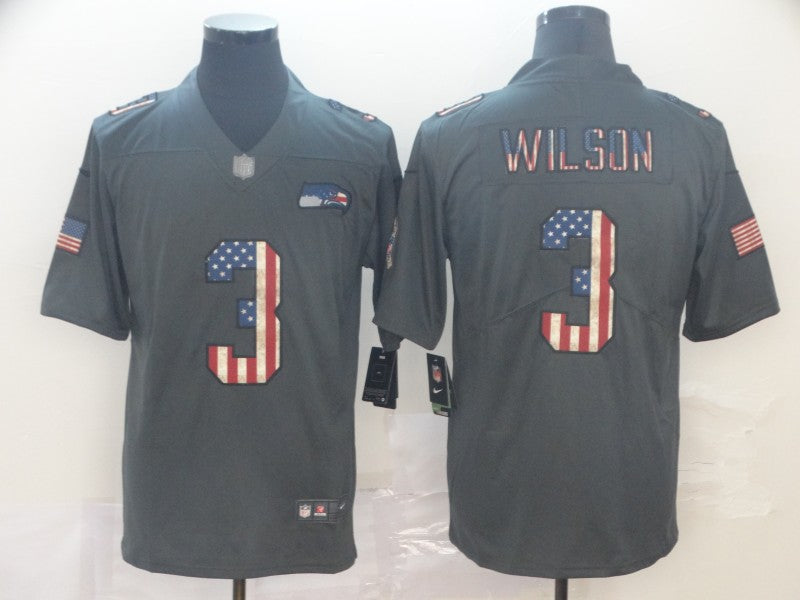 Men’s Seattle Seahawks Russell Wilson #3 Black Authentic Jersey