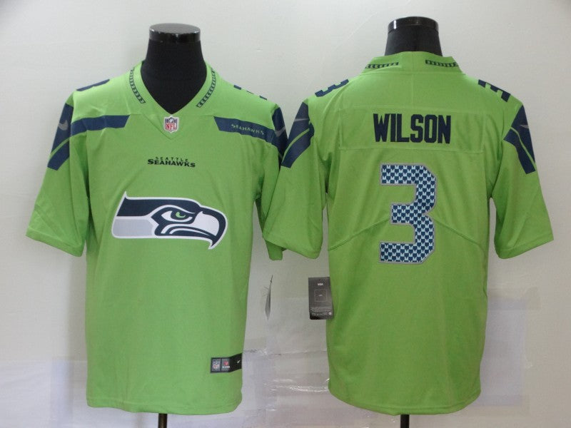 Men’s Seattle Seahawks Russell Wilson #3 Green Jersey