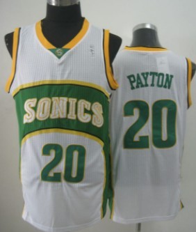 Men’s Seattle Supersonics #20 Gary Payton 1994-95 White Swingman Jersey