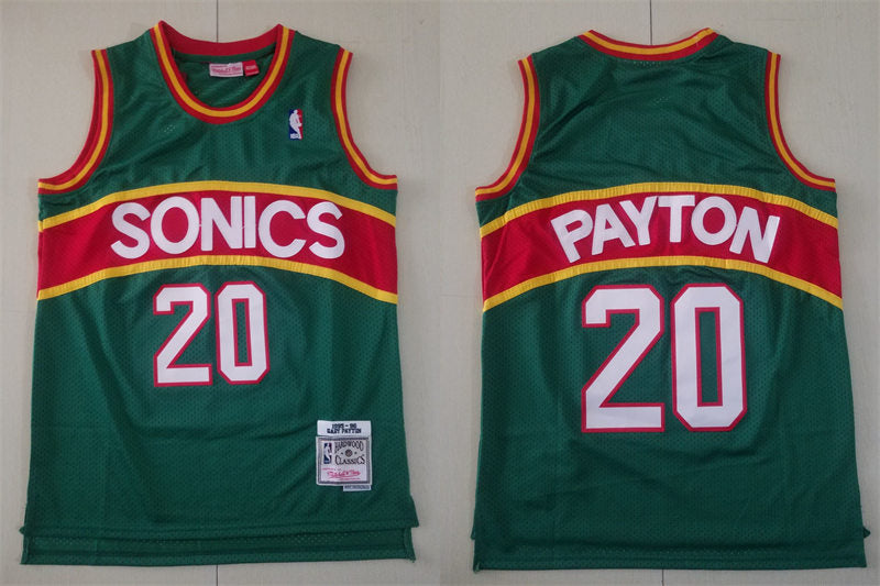 Men’s Seattle Supersonics #20 Gary Payton Green Mitchell & Ness 1995-96 Hardwood Classics Jersey