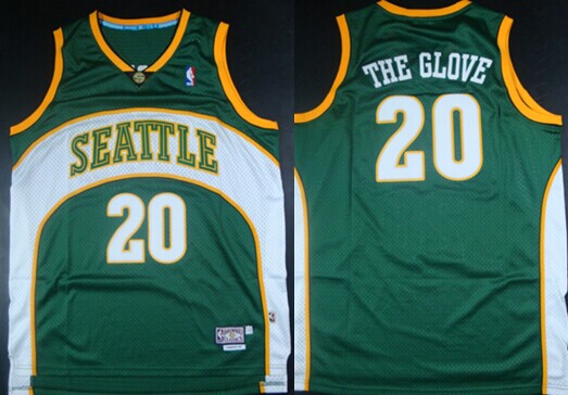 Men’s Seattle Supersonics #20 Gary Payton “The Glove” Nickname Green Swingman Jersey