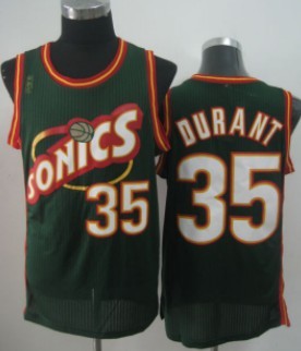 Men’s Seattle Supersonics #35 Kevin Durant 1995-96 Green Swingman Jersey