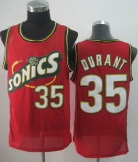 Men’s Seattle Supersonics #35 Kevin Durant 1995-96 Red Swingman Jersey