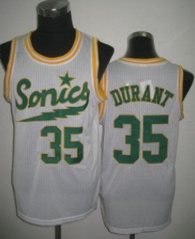 Men’s Seattle Supersonics #35 Kevin Durant 2003-04 White Swingman Jersey
