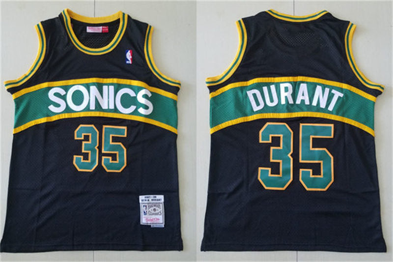 Men’s Seattle Supersonics #35 Kevin Durant 2007-08 Black Hardwood Classics Swingman Jersey