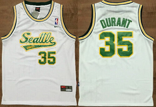Men’s Seattle Supersonics #35 Kevin Durant White AU Soul Swingman Jersey