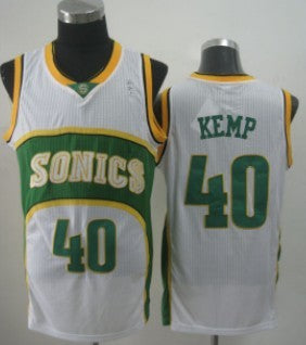 Men’s Seattle Supersonics #40 Shawn Kemp 1994-95 White Swingman Jersey