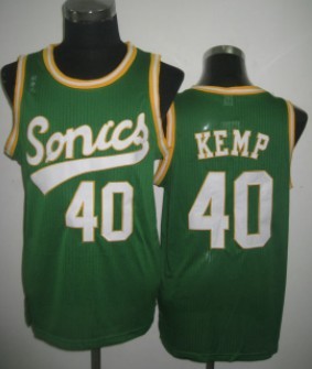 Men’s Seattle Supersonics #40 Shawn Kemp 2003-04 Green Swingman Jersey