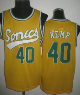 Men’s Seattle Supersonics #40 Shawn Kemp 2003-04 Yellow Swingman Jersey