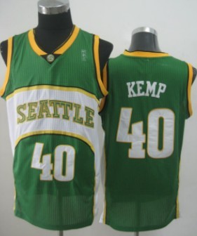 Men’s Seattle Supersonics #40 Shawn Kemp 2007-08 Green Swingman Jersey