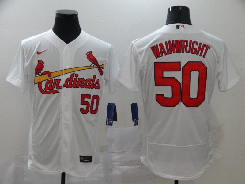 Men’s St. Louis Cardinals Adam Wainwright #50 White Jersey