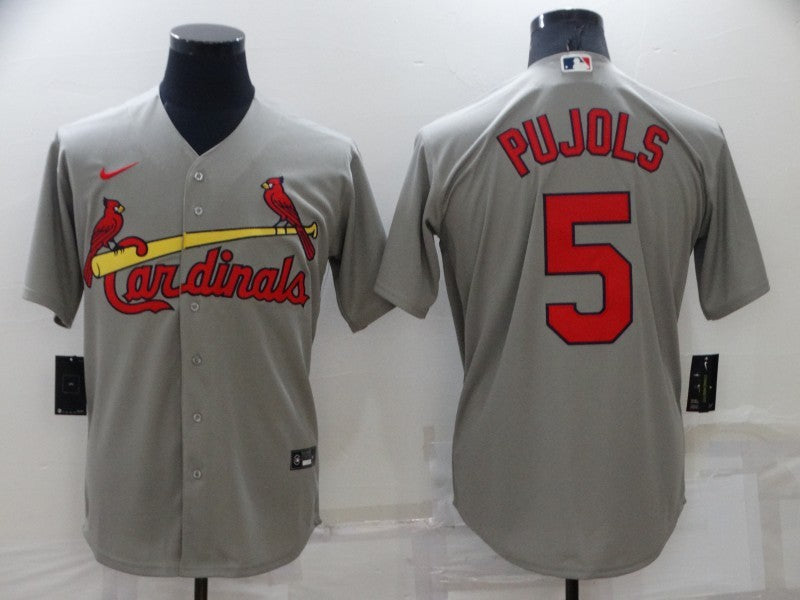 Men’s St. Louis Cardinals Albert Pujols #5 Gray Baseball Jersey