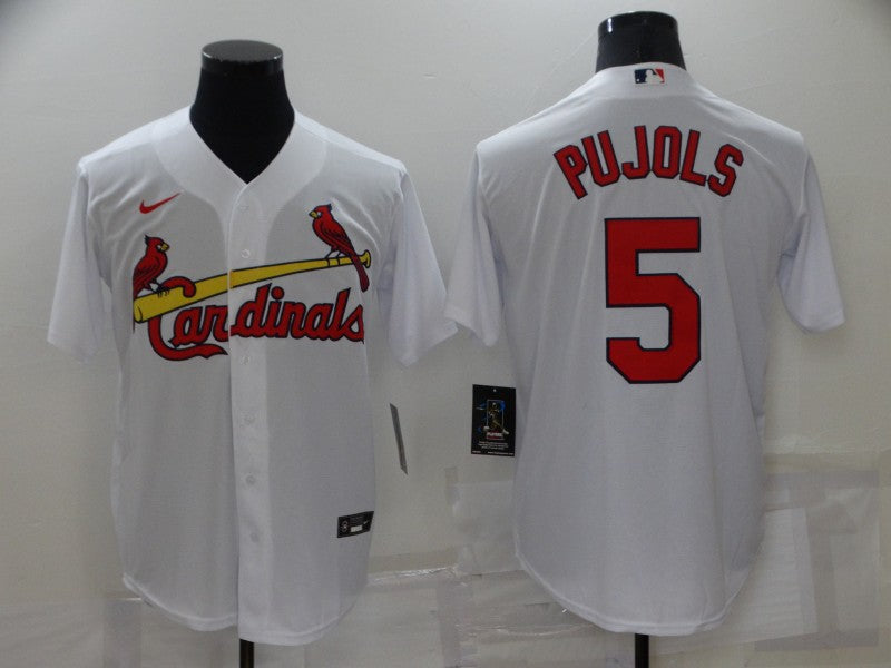 Men’s St. Louis Cardinals Albert Pujols #5 White Baseball Jersey