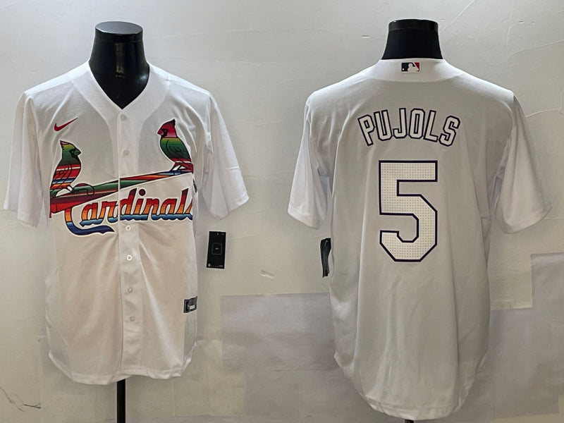 Men’s St. Louis Cardinals Albert Pujols #5 White Jersey