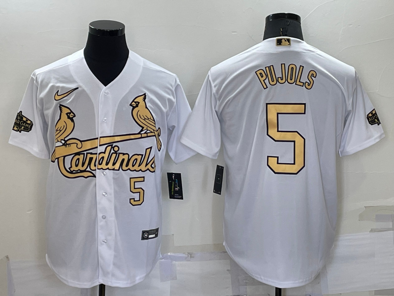 Men’s St. Louis Cardinals Albert Pujols #5 White Stitched Jersey