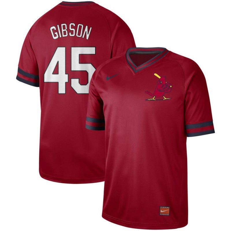 Men’s St. Louis Cardinals Bob Gibson #45 Red Baseball Jersey