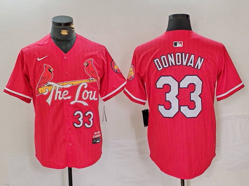 Men’s St. Louis Cardinals Brendan Donovan #33 Red 2024 City Connect Limited Jersey