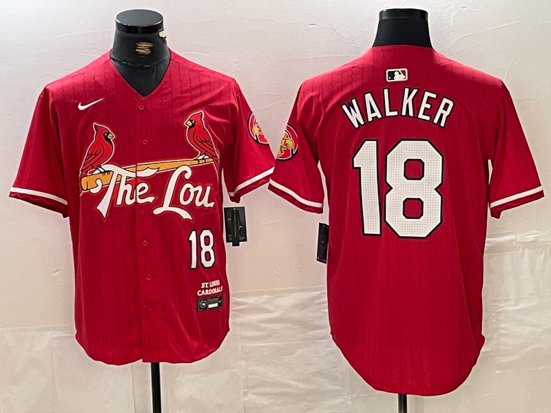 Men’s St. Louis Cardinals Jordan Walker #18 Red 2024 City Connect Limited Jersey