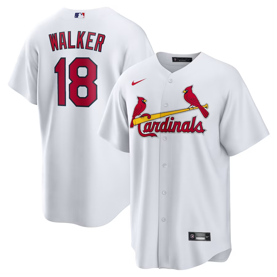 Men’s St. Louis Cardinals Jordan Walker #18 White Home Official Jersey