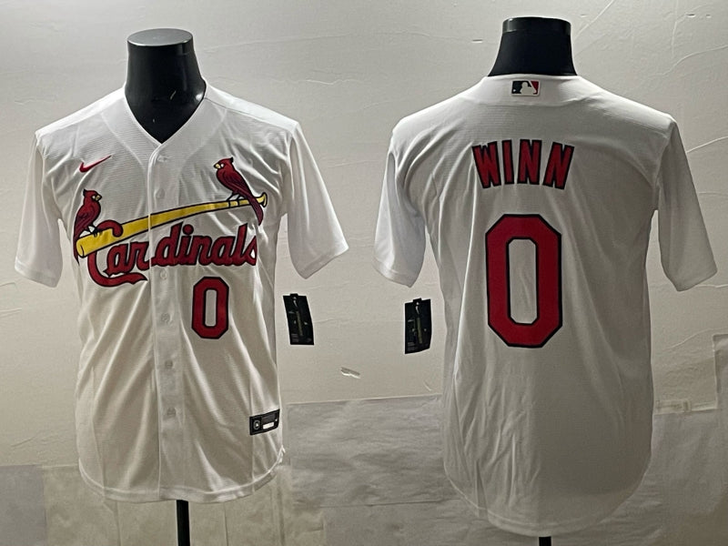 Men’s St. Louis Cardinals Masyn Winn #0 White Home Jersey