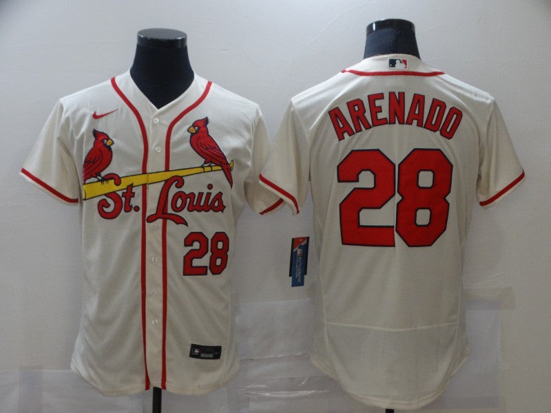 Men’s St. Louis Cardinals Nolan Arenado #28 Beige Jersey