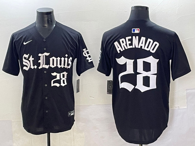 Men’s St. Louis Cardinals Nolan Arenado #28 Black Jersey