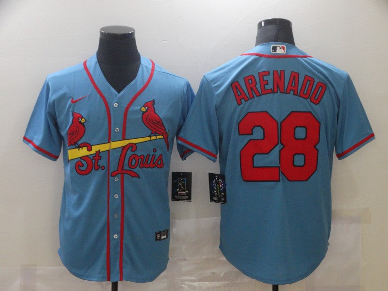 Men’s St. Louis Cardinals Nolan Arenado #28 Blue Baseball Jersey