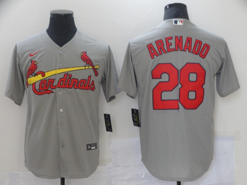 Men’s St. Louis Cardinals Nolan Arenado #28 Gray Baseball Jersey