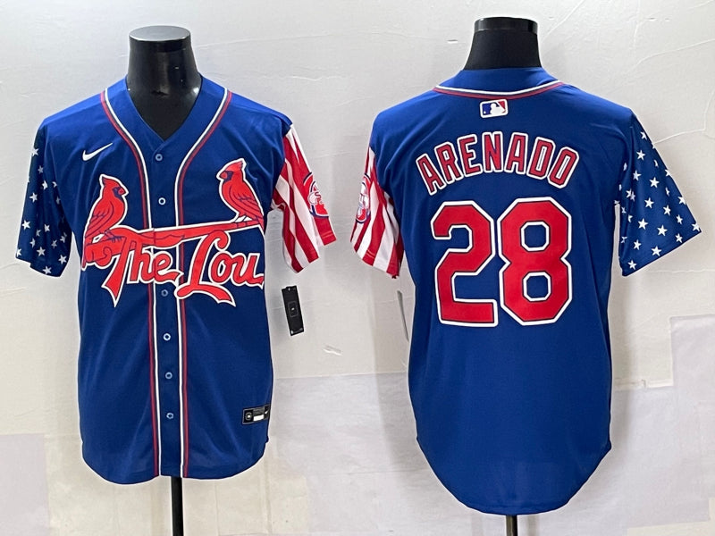 Men’s St. Louis Cardinals Nolan Arenado #28 Royal Jersey