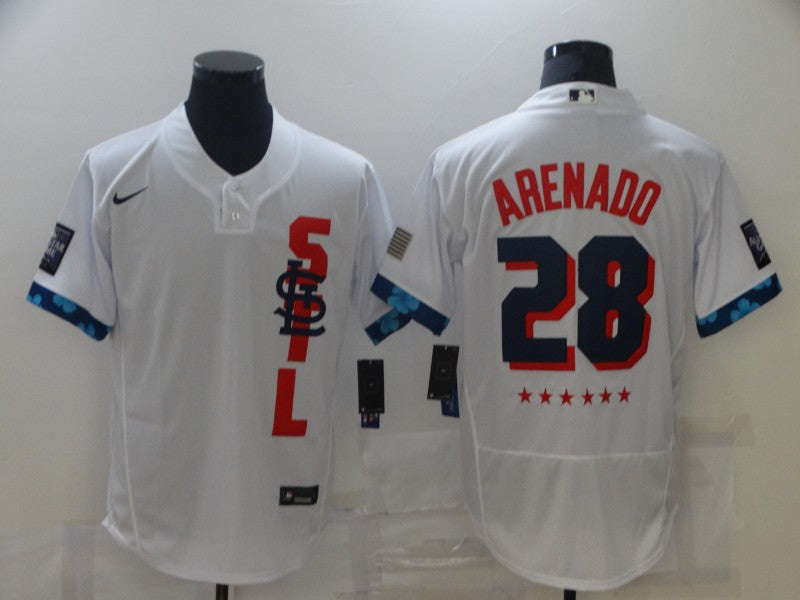 Men’s St. Louis Cardinals Nolan Arenado #28 White All Star Jersey