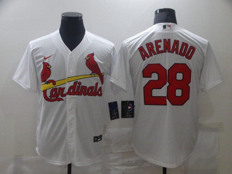 Men’s St. Louis Cardinals Nolan Arenado #28 White Baseball Jersey